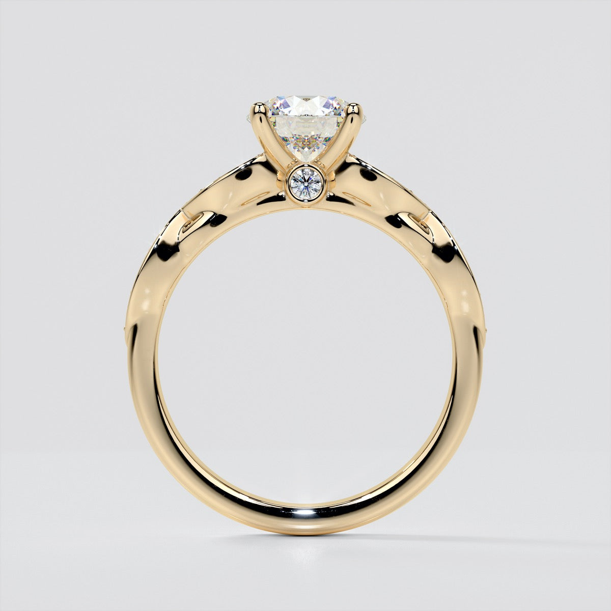 Round Cut Infinity Design Engagement Ring