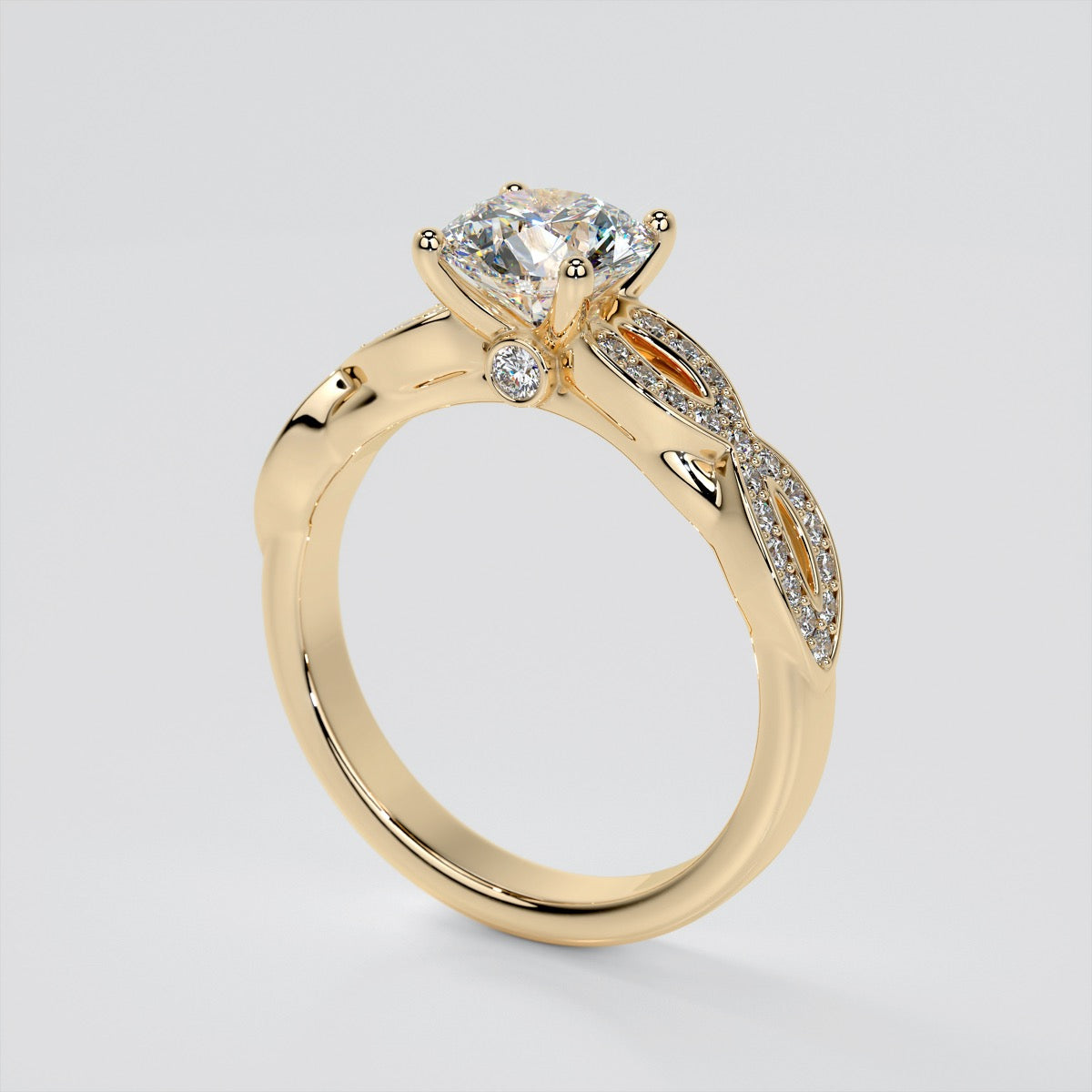 Round Cut Infinity Design Engagement Ring