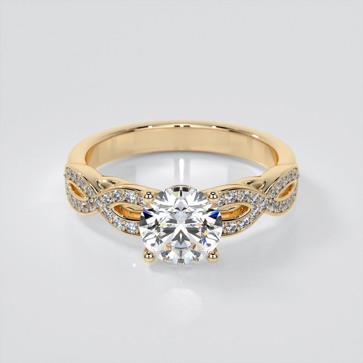Round Cut Infinity Design Engagement Ring