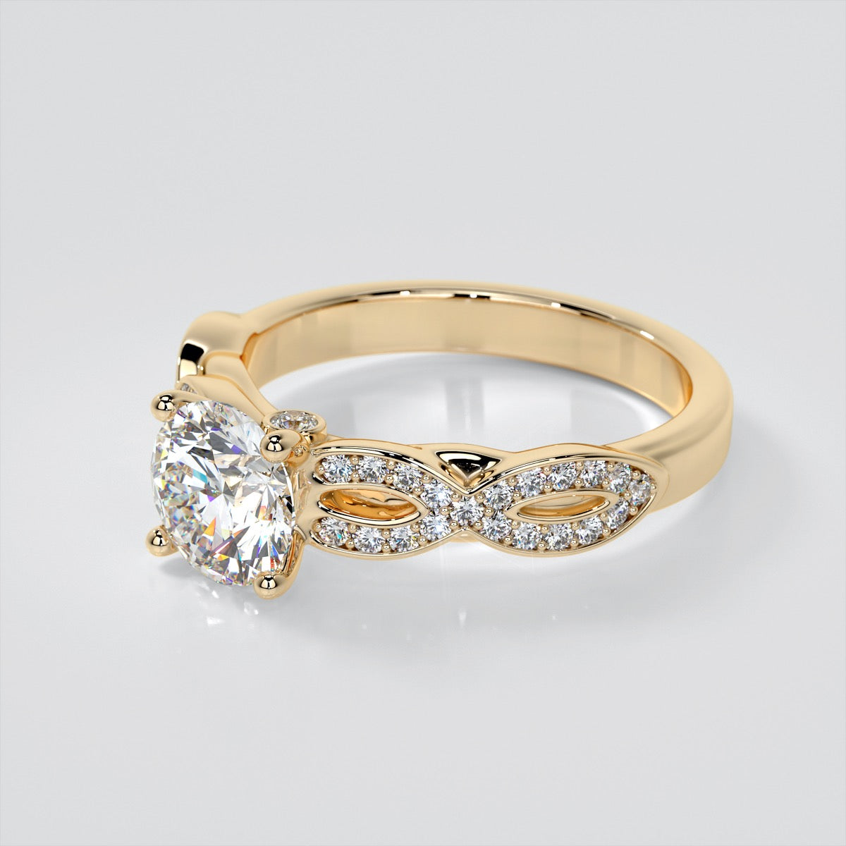Lab Grown Diamond Round Cut Infinity Design Engagement Ring