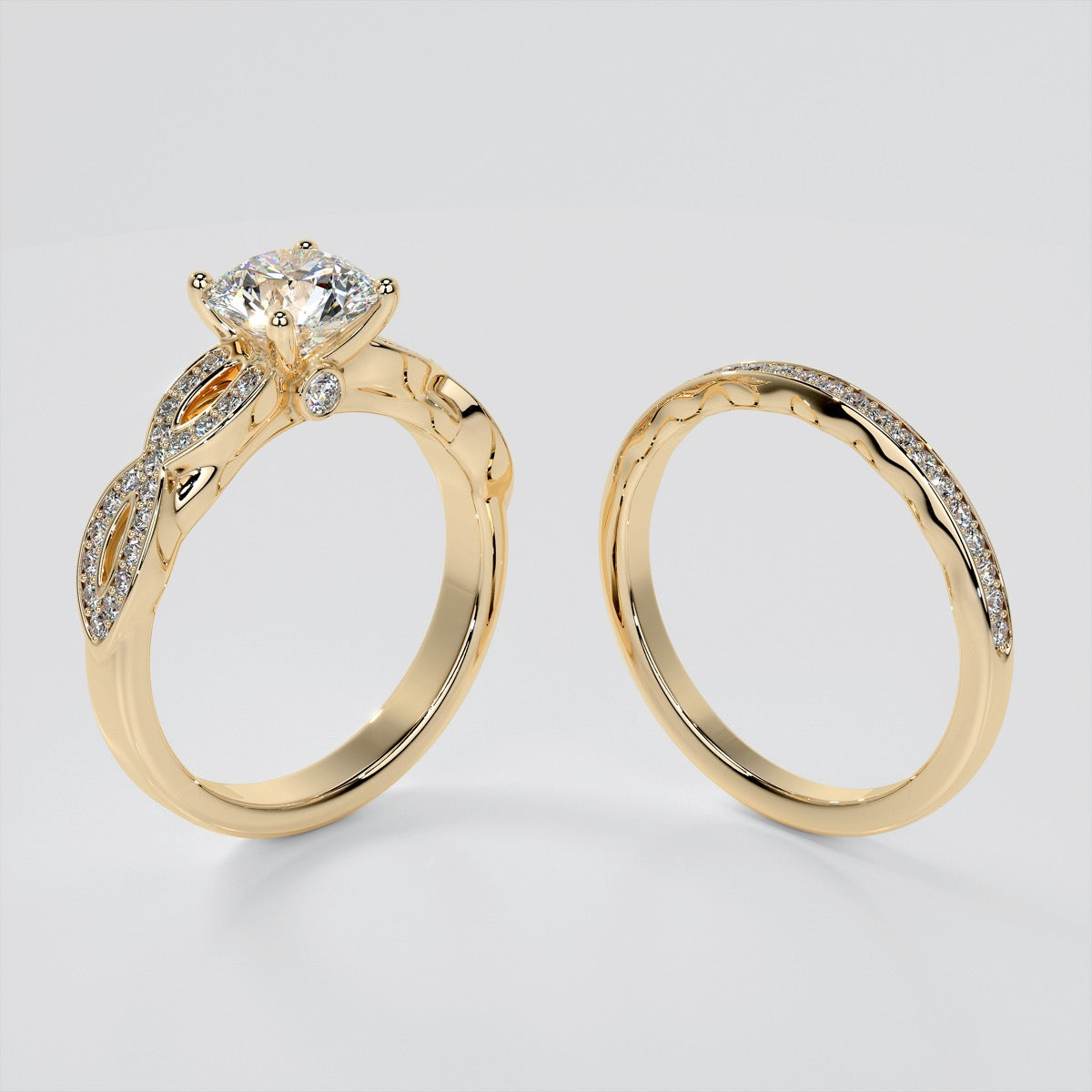 Round Cut Infinity Design Engagement Ring