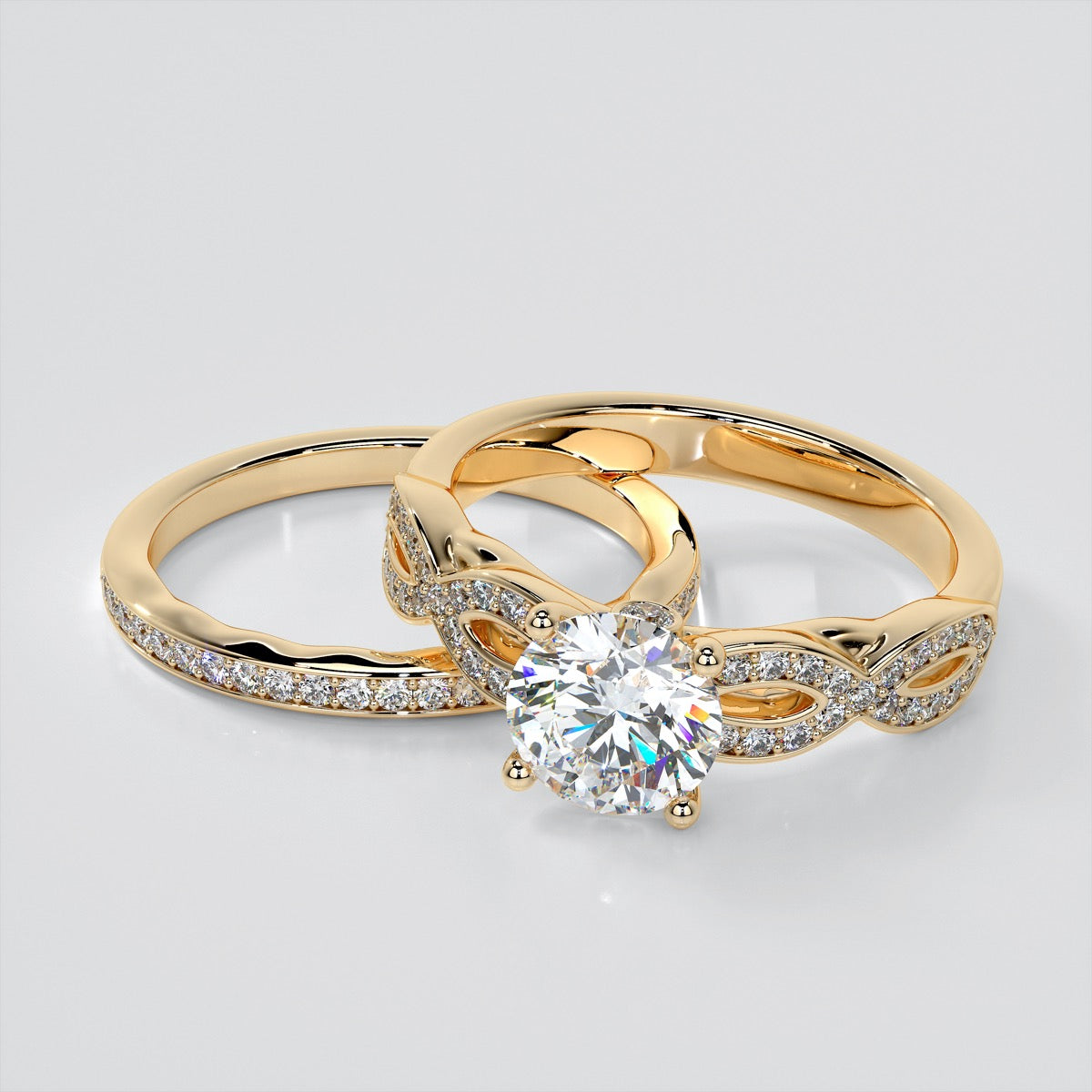Lab Grown Diamond Round Cut Infinity Design Engagement Ring