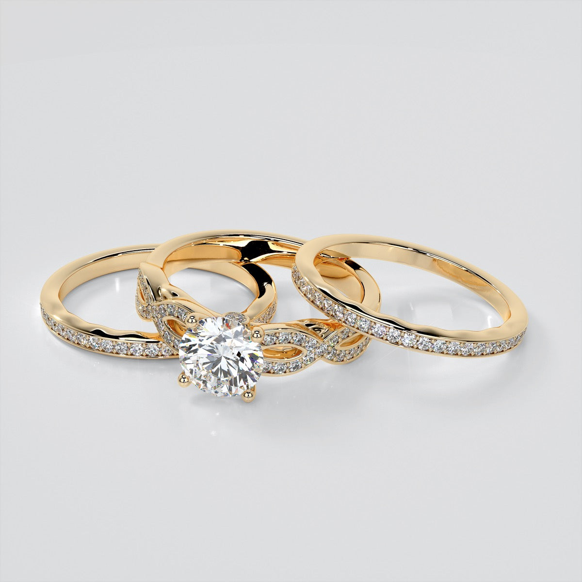 Round Cut Infinity Design Engagement Ring