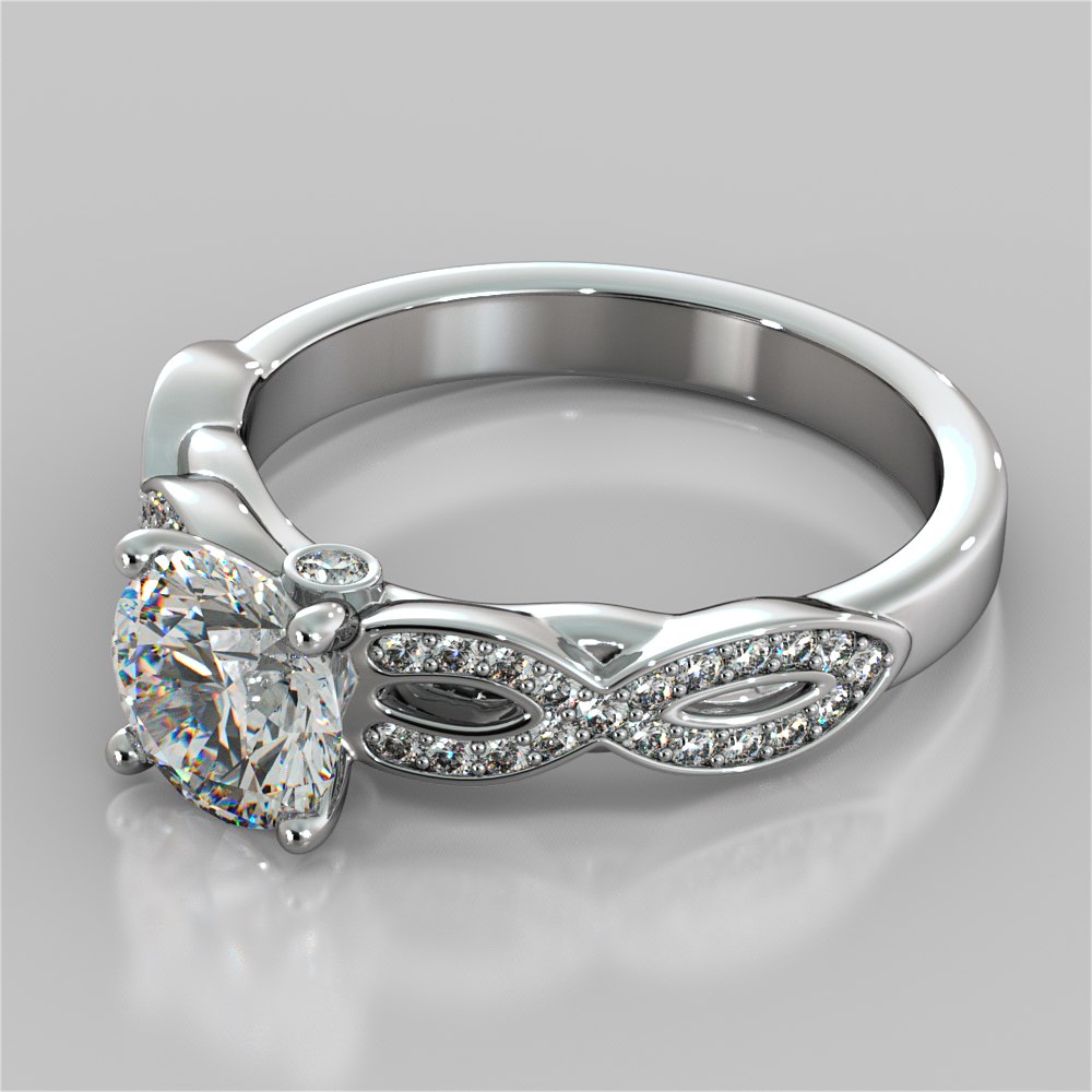 Lab Grown Diamond Round Cut Infinity Design Engagement Ring
