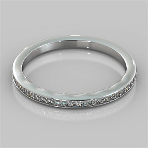 Round Cut Wedding Band With Accents