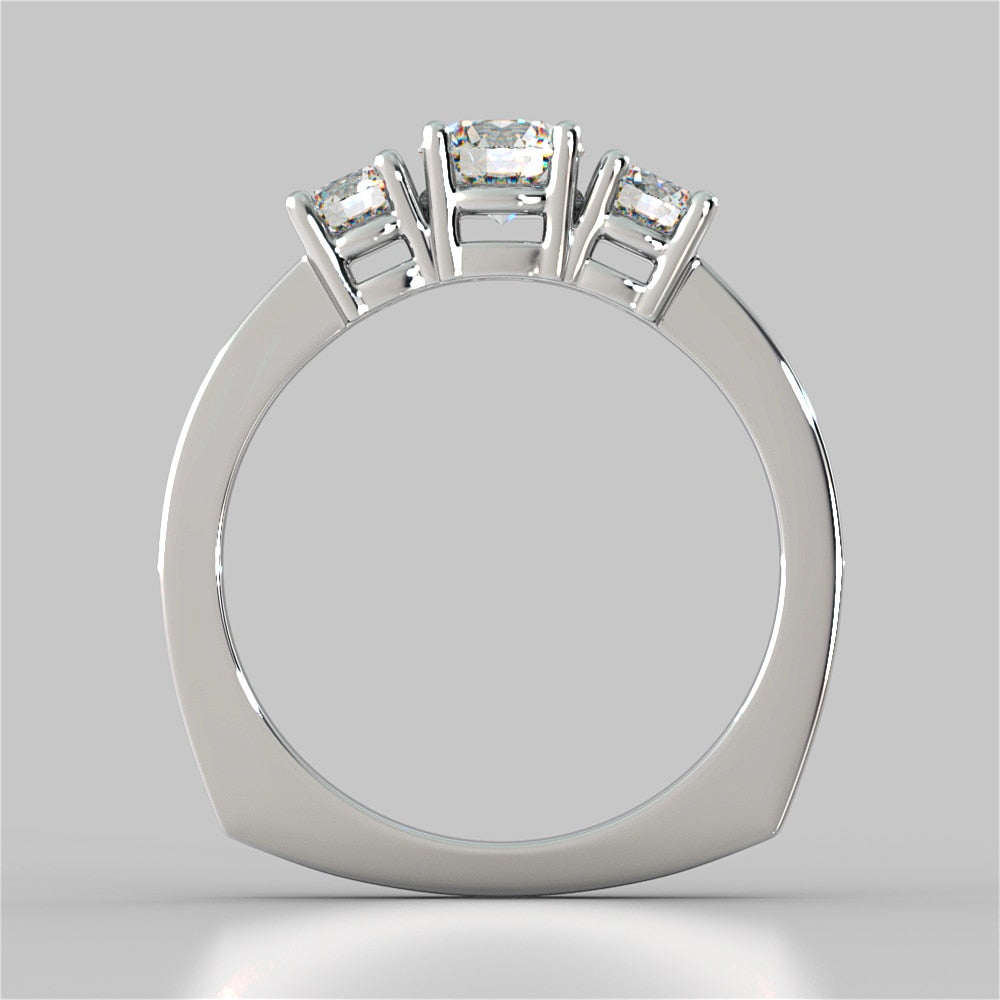 Round Cut Euro Style Engagement Ring With Accents
