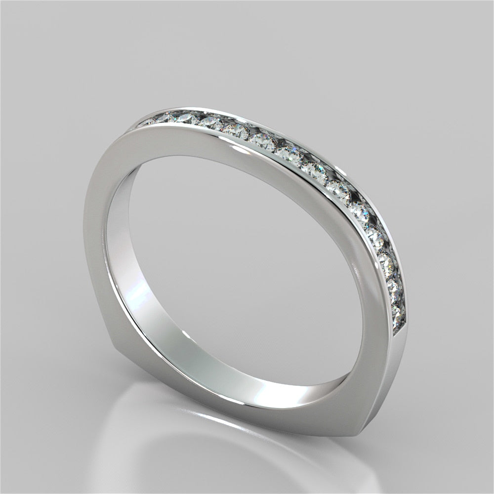 Euro Style Channel Set Wedding Band