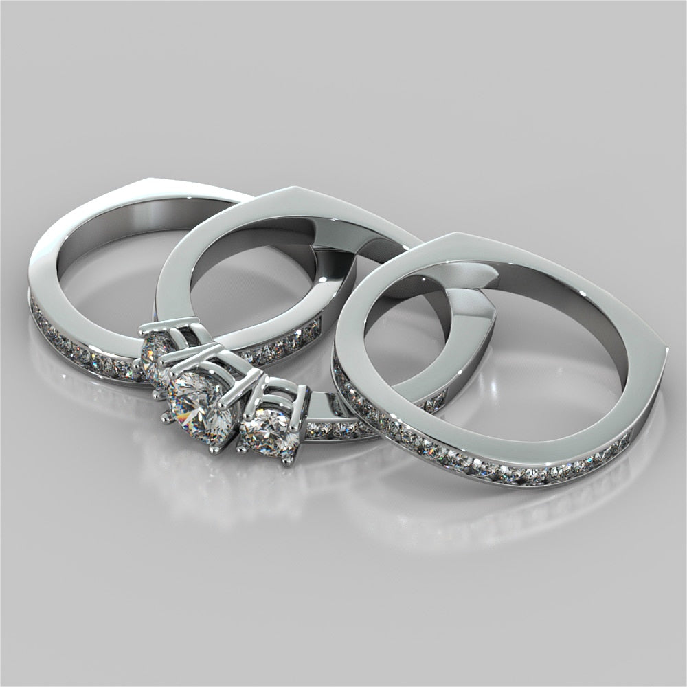 Round Cut Euro Style Engagement Ring With Accents