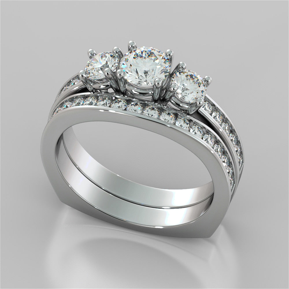 Round Cut Euro Style Engagement Ring With Accents