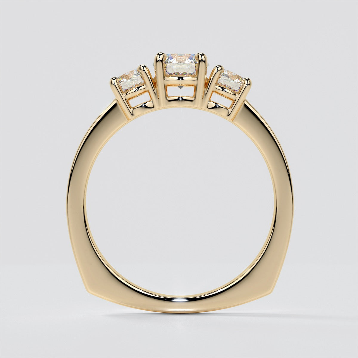 Lab Grown Diamond Round Cut Euro Style Engagement Ring With Accents