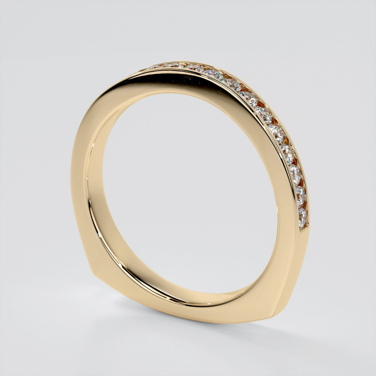 Lab Grown Diamond Round Cut Euro Style Engagement Ring With Accents