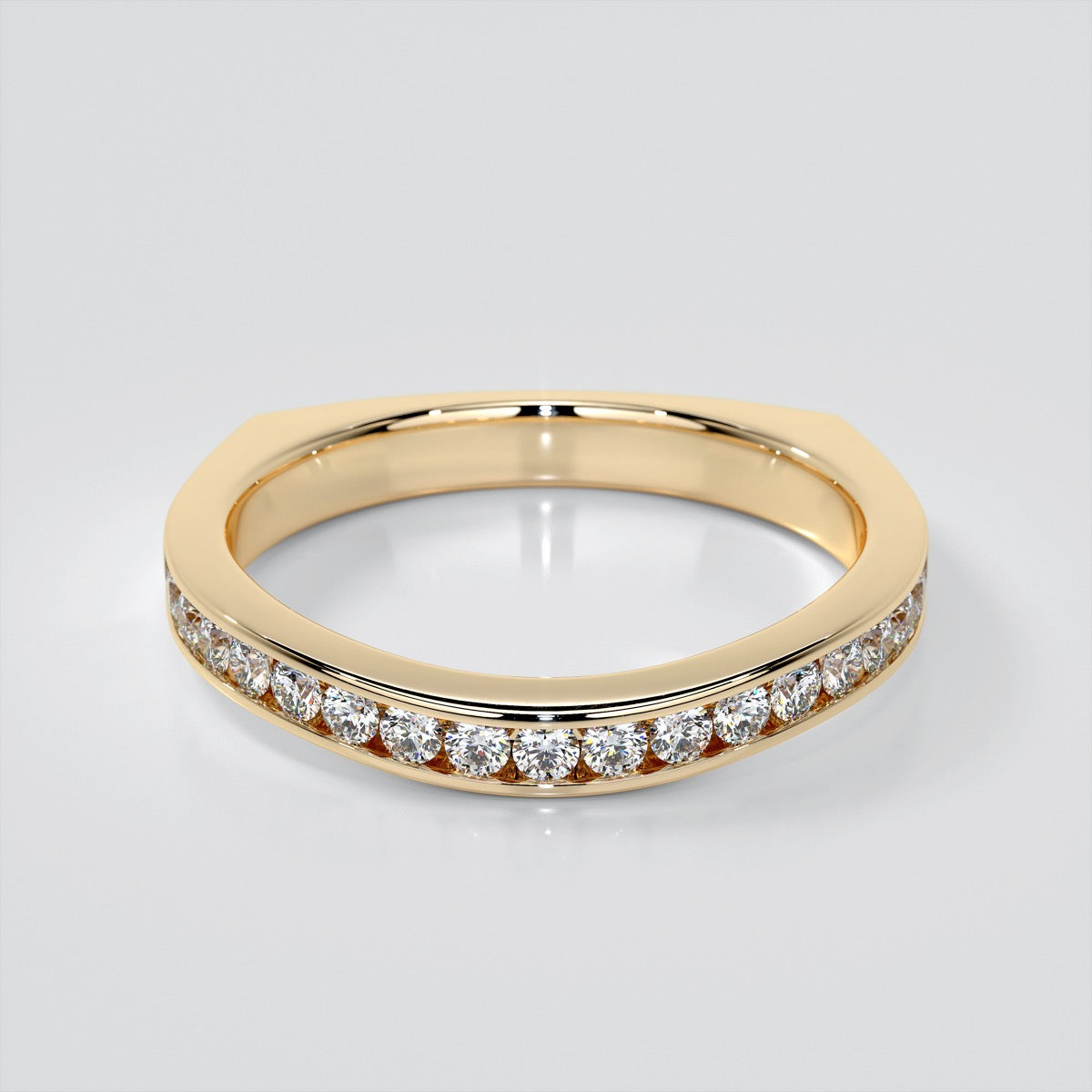 Round Cut Euro Style Three-Stone Wedding Set With Accents