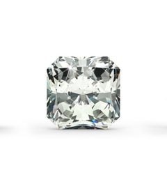Clear gemstone on a white background