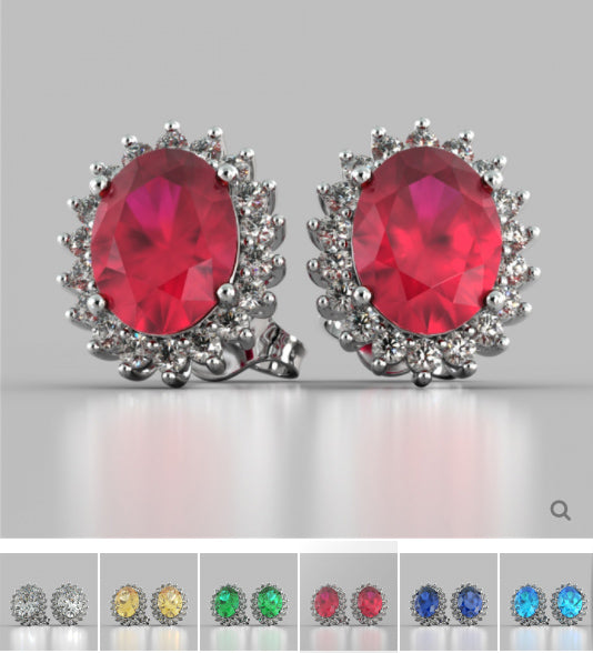 Oval Cut Double Halo Earrings
