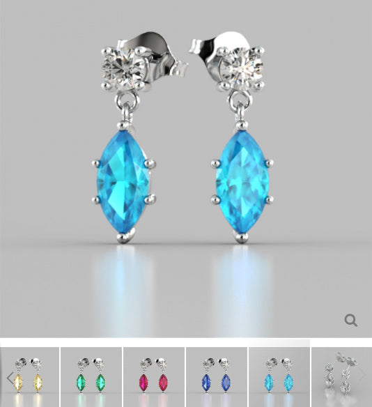 Marquise Cut Drop Style Earrings