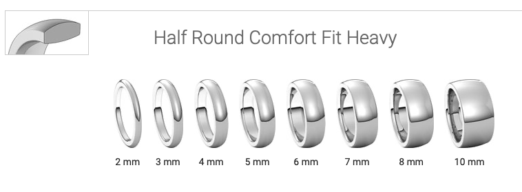 Half Round Heavyweight Comfort Fit Band