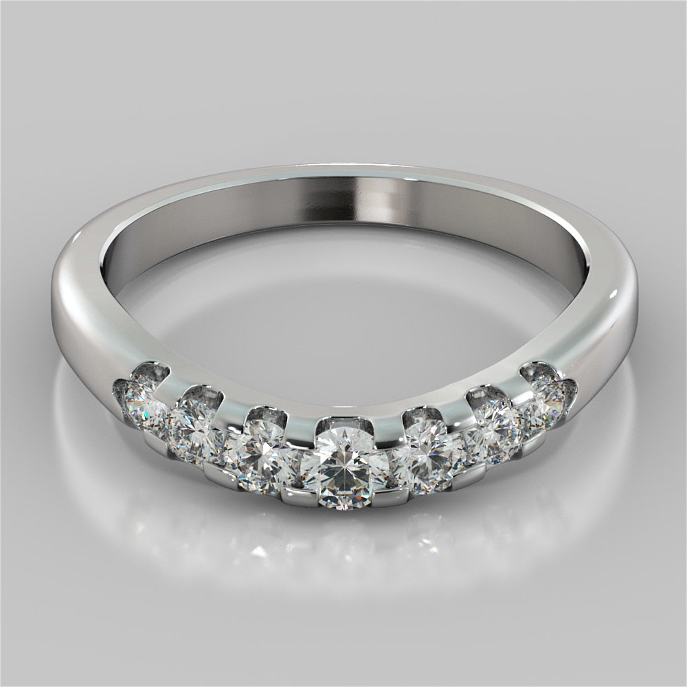 Round-Cut Contoured Wedding Band