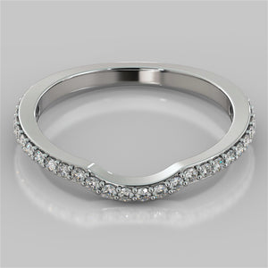 Round Cut Wedding Band For Bezel Style Ring