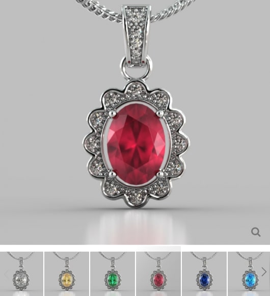 Oval Cut Halo Pendant