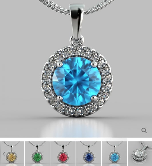 Round Cut Prong Set Tier Halo Pendant
