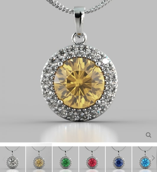 Round Cut Milgrain Tier Halo Pendant