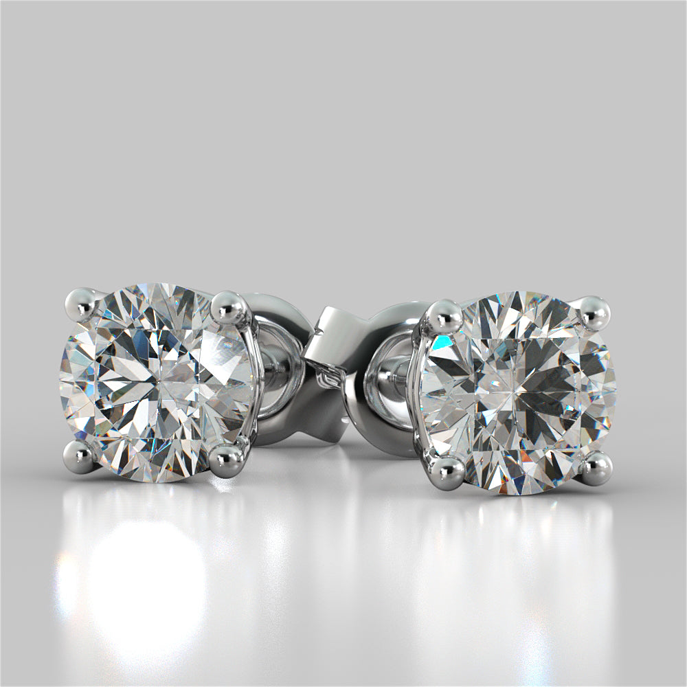 Round Cut Stud Earrings