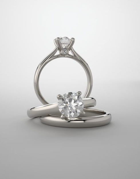 Cushion Cut Lab Grown Diamond Cathedral Engagement Ring