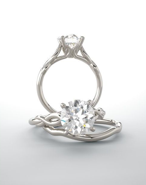 Round Cut Lab Grown Diamond Infinity Loop Engagement Ring