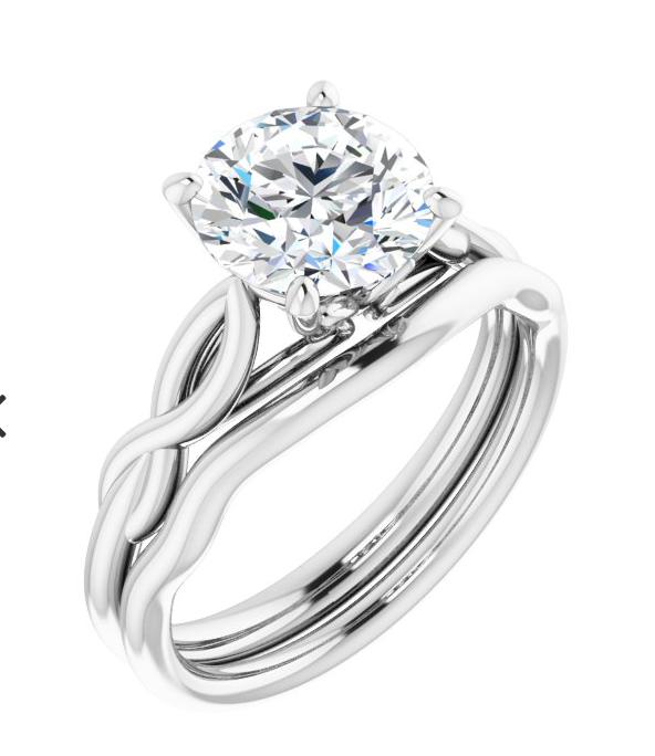 Round Cut Lab Grown Diamond Infinity Loop Engagement Ring