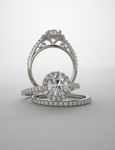1.84CTW Round Cut Lab Grown Diamond Engagement Ring with Filigree Accents