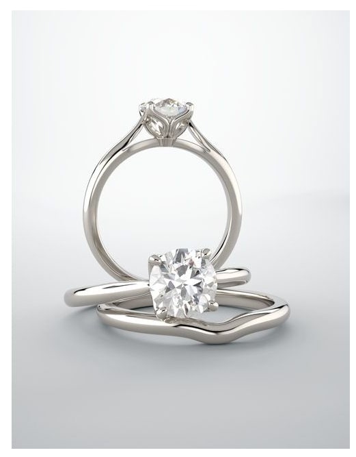 Round Cut Lab Grown Diamond Tulipset Engagement Ring