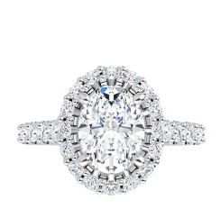 2.31CTW Oval Cut Halo Lab Grown Diamond Engagement Ring