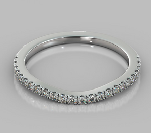 Wedding Band With Accents For Halo Style Ring