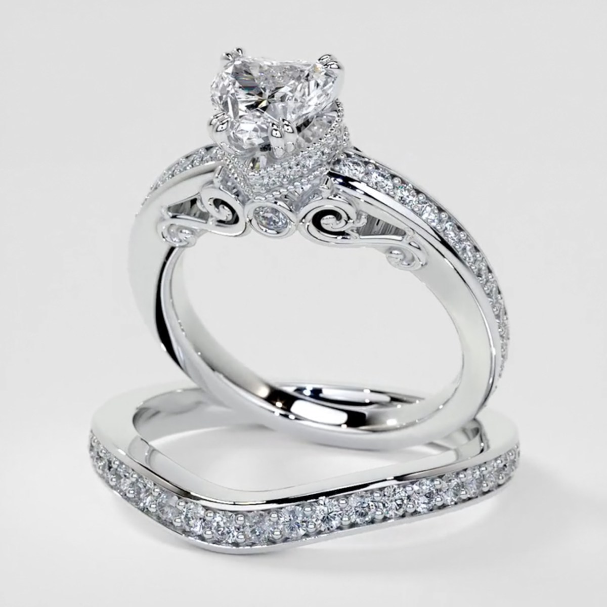 1.5Ct Heat Cut Lab Grown Diamond VVS Clarity | F-Color Engagement Ring in 18K White Gold