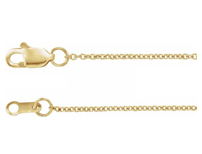 Gold chain with clasp on a white background