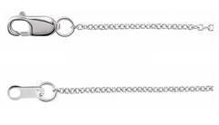 Silver chain with clasp on a white background
