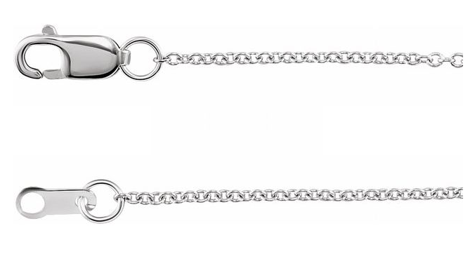Silver chain with clasp on a white background