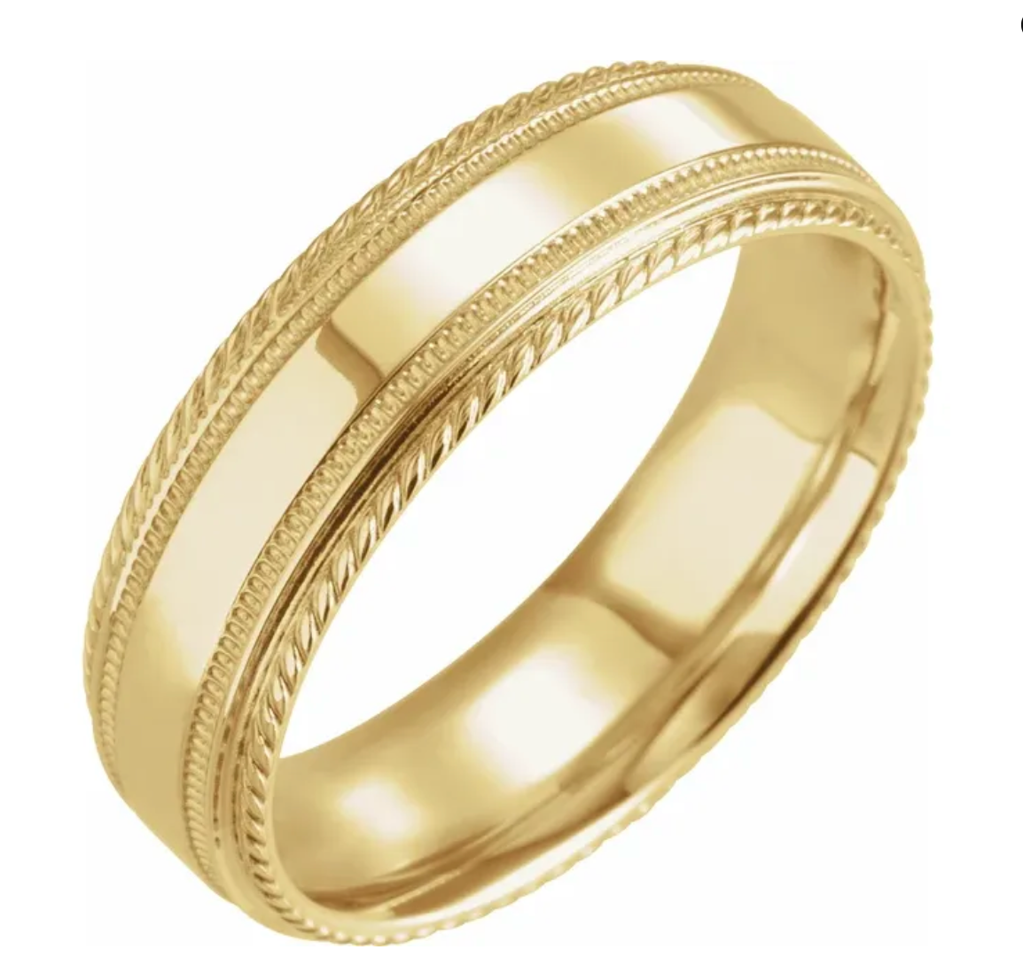 6 mm Rope Edge Band with Milgrain
