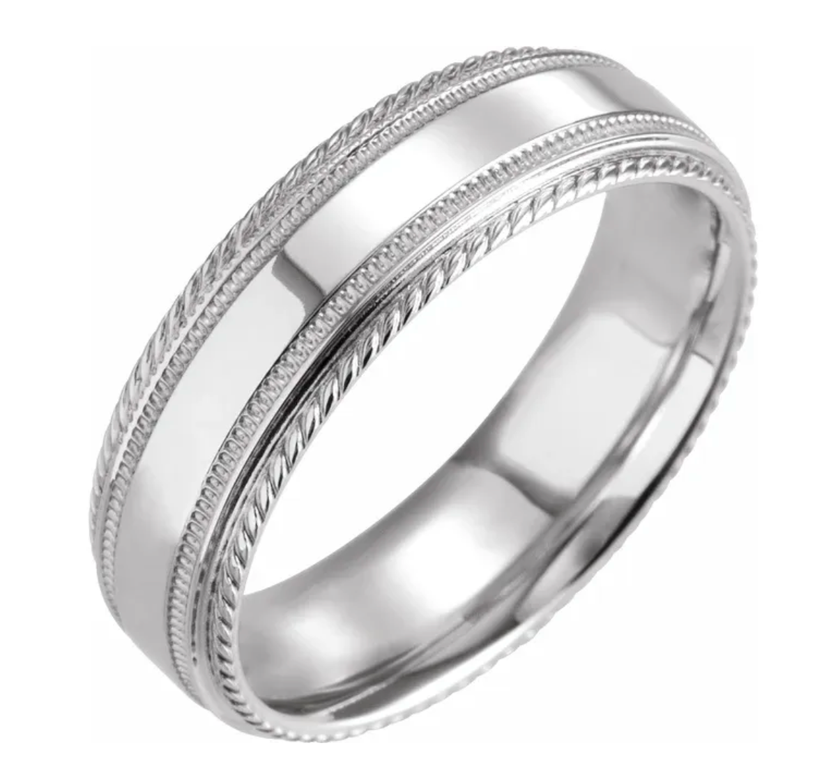 6 mm Rope Edge Band with Milgrain